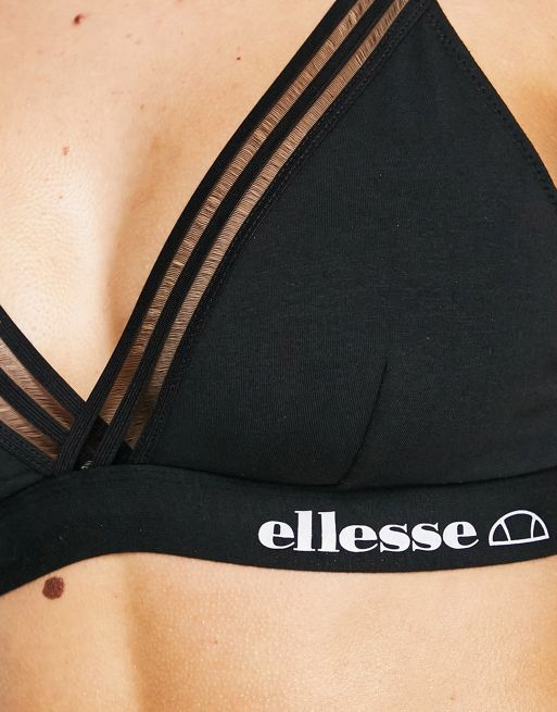 Ellesse 2 Pack Bralets With Filament Elastic in Black