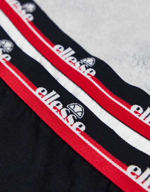 ellesse – 2-pack svarta och vita stringtrosor med märkestryck, 4 av 4