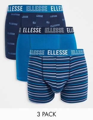 ellesse Ellesse 3 pack boxers in blue