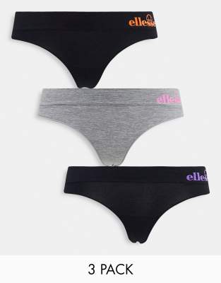 Ellesse 3 Pack Seamfree Thongs In Multi