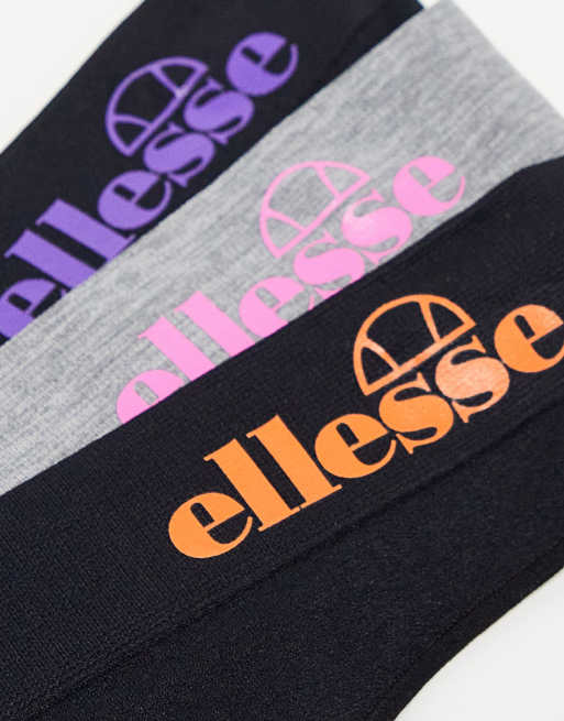ellesse 3 pack seamfree thongs in black and grey, 3 of 4