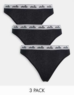 ellesse Ellesse 3 pack tanga briefs in black