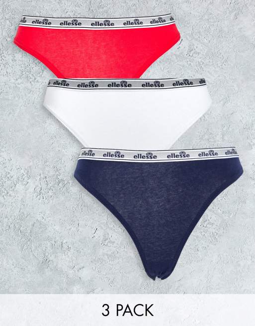 Reebok Suki 3 pack bonded briefs in red blue and grey