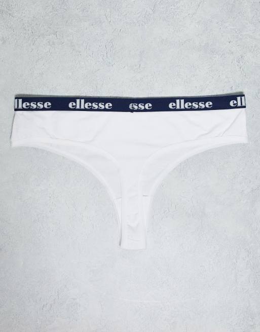 Ellesse 3 pack thongs in white navy pink printed, 2 of 4