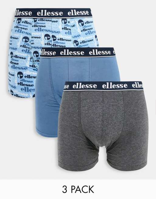 ellesse – 3er-Set Boxershorts in Blau