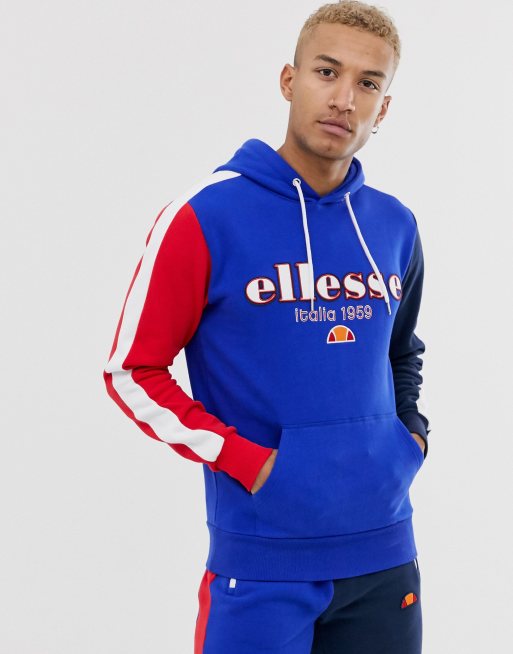 ellesse – Blauer Trainingsanzug in Retrooptik mit Kontrastdesign, 2 von 3