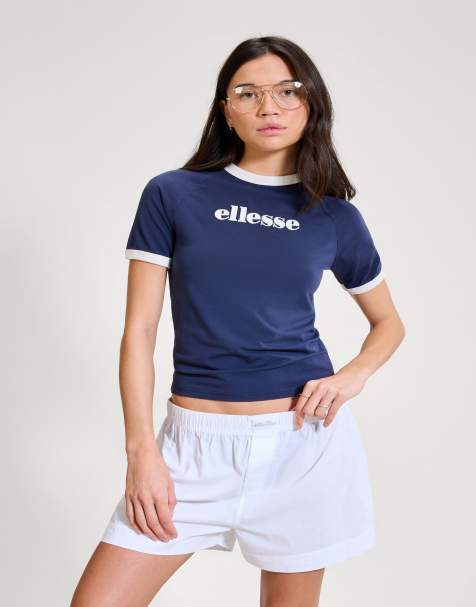 ellesse Albenga tee in dark blue/off white