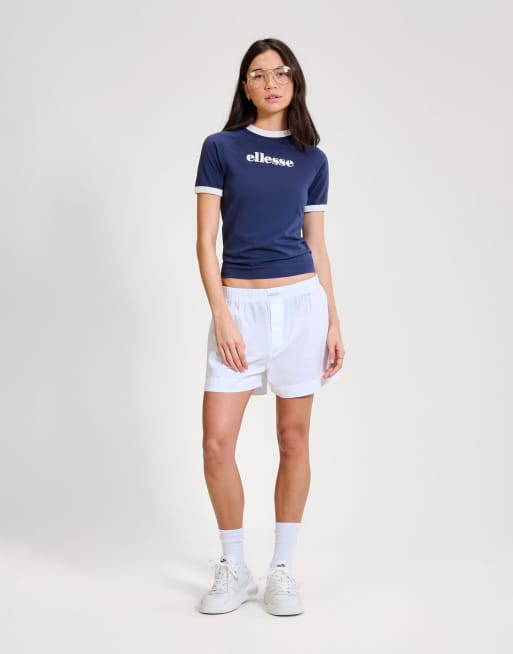 ellesse Albenga tee in dark blue/off white, 3 of 3