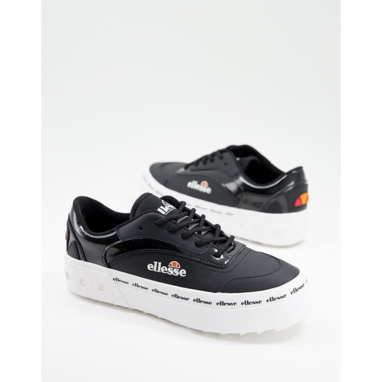 Ellesse Alzina Baskets r tro plateforme en cuir Noir ASOS