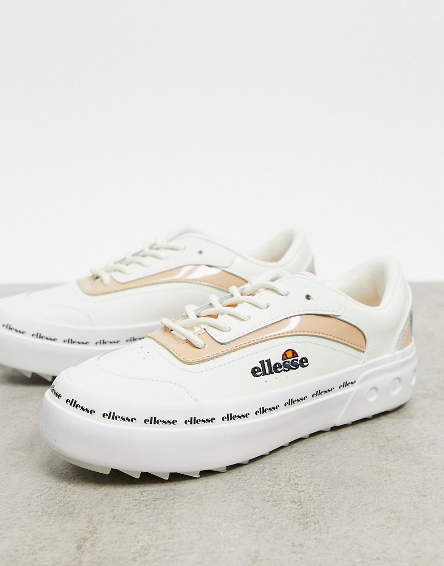 Ellesse alzina flatform chunky sneakers in off-white