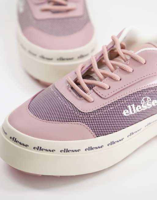 Ellesse alzina lace up sneakers in pink/off white ASOS