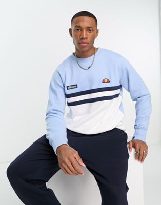 ellesse Amaseno sweatshirt in colour block blue and white