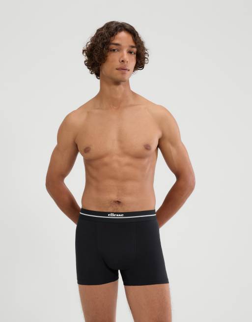 ellesse Ambria trunk boxers 3 pack in black in black