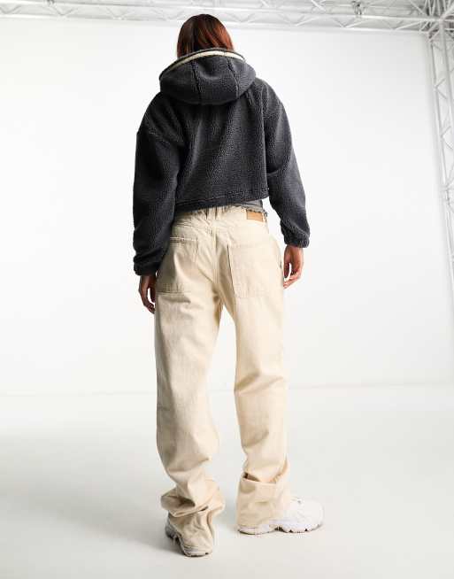 ellesse – Angelis – Mörkgrå fleece med huva och 1/4-lång dragkedja , 2 av 4