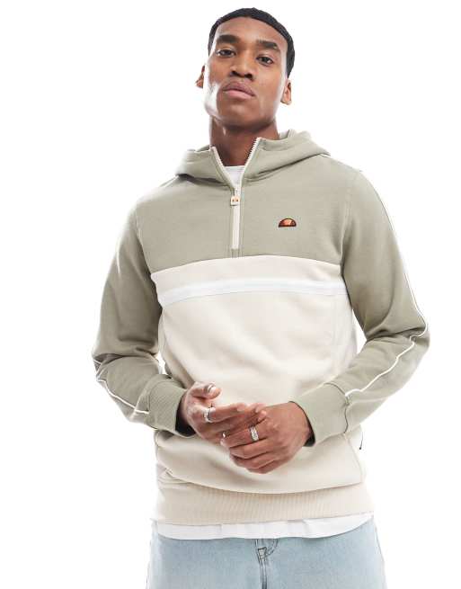 ellesse - Antogoni - Hættetrøje med farveblok i kakigrøn og beige, 2 af 4