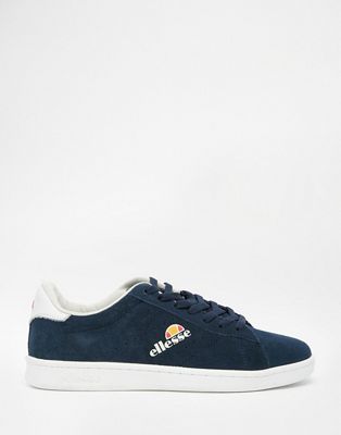 ellesse Avellino Vulc Low Canvas Fashion Shoes Casual Trainers Suede Navy Blue 