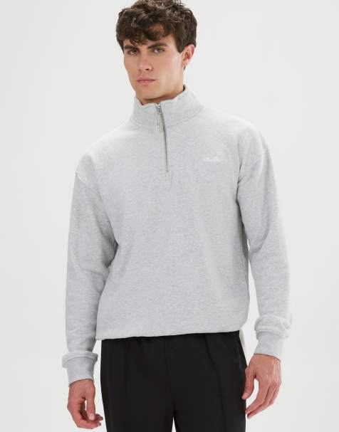 ellesse Arivalo 1/4 zip top in light grey marl - view 1