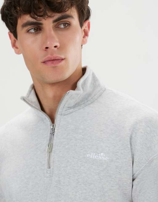 ellesse Arivalo 1/4 zip top in light grey marl, 3 of 4