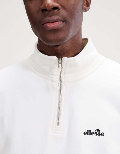 ellesse Arivalo 1/4 zip top in off white, 2 of 3