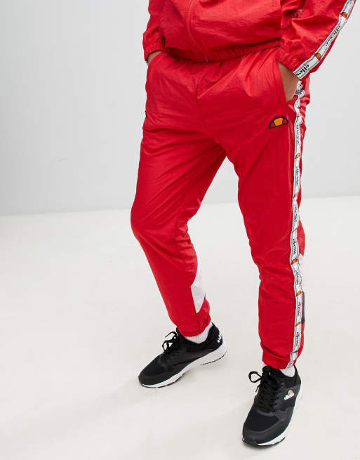 Red and white jogging hot sale suit