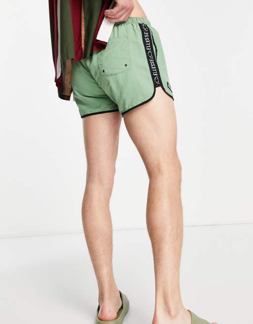 ellesse - Badeshorts med logobånd i khaki, 3 af 4