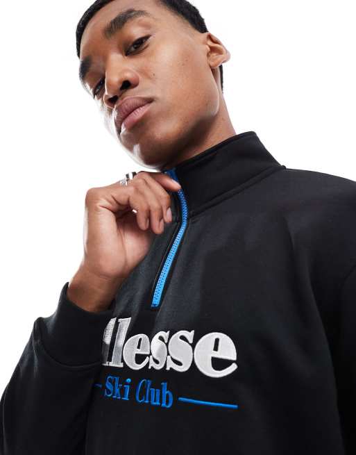 ellesse – Baleor – Czarna bluza dresowa z zamkiem pod szyją, 3 z 4