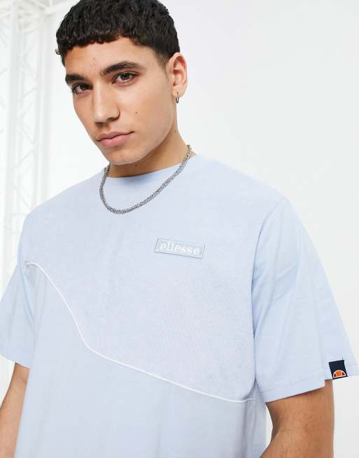 ellesse – Blå blockfärgad t-shirt i nylon med logga