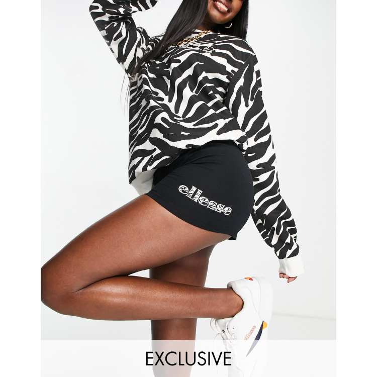 ellesse booty short with zebra logo in black ASOS