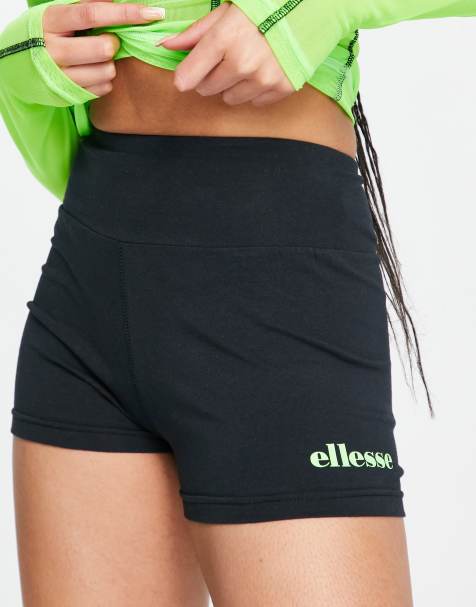 ellesse - Booty shorts met oranje panelen in zwart - view 1