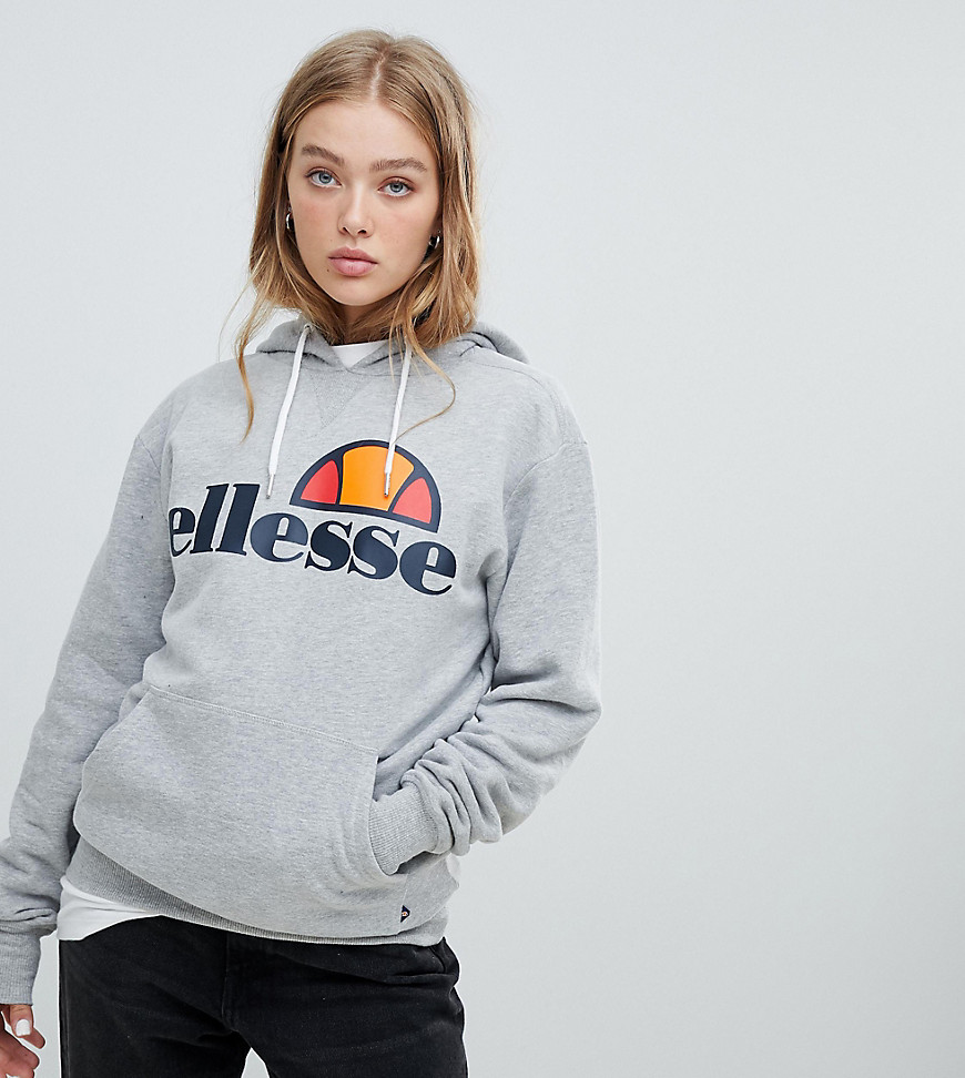 Ellesse boyfriend hoodie with chest logo-Grey