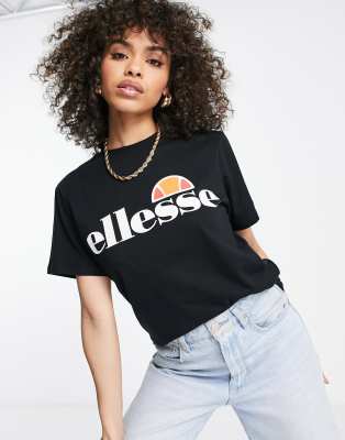 ellesse Boyfriend T-Shirt in Black