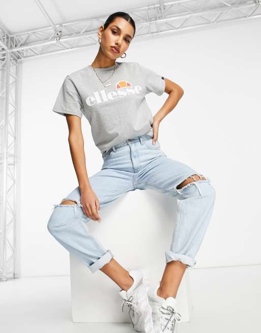 Ellesse Boyfriend T shirt in grijs ASOS