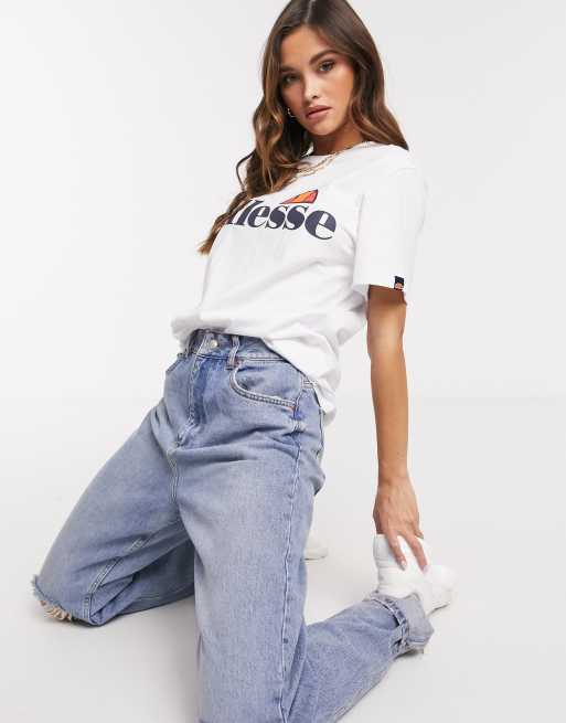 ellesse – Boyfriend-T-Shirt in Weiß, 4 von 4