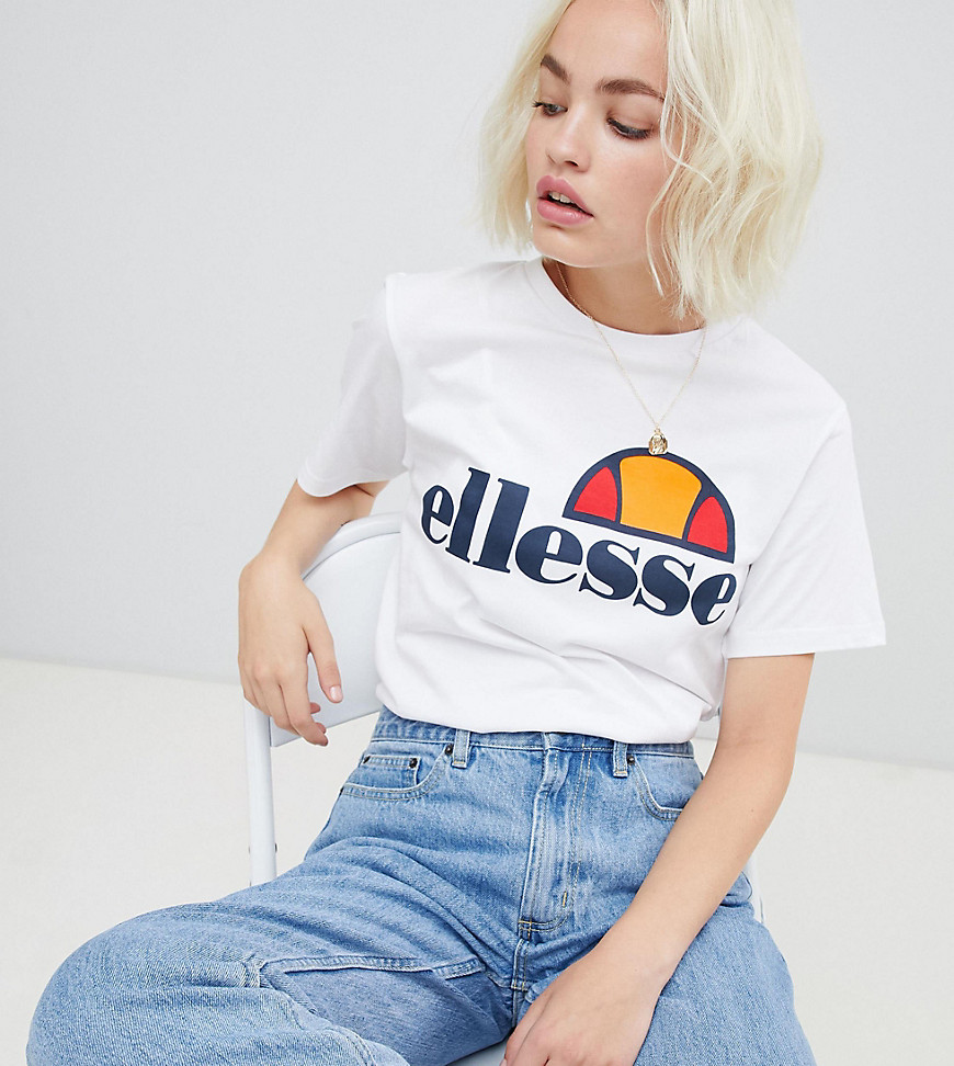 Ellesse - Boyfriend T-shirt met logo op de borst-Wit