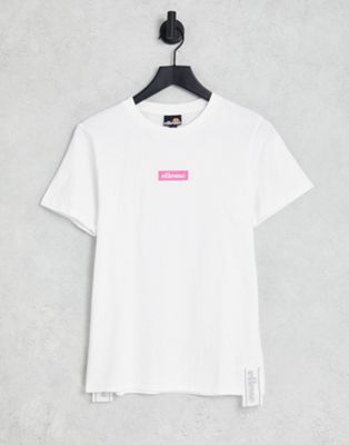 ellesse boyfriend t-shirt with logo in white