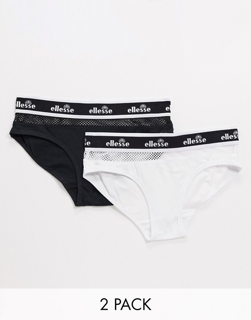Ellesse briefs 2 pack in black and white