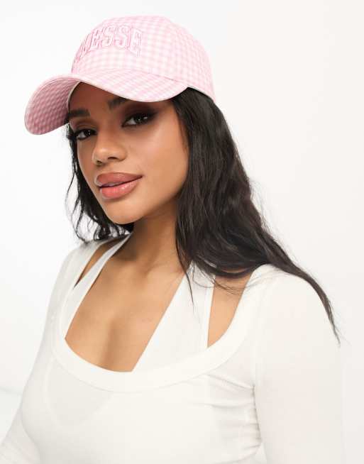 ellesse Camden Casquette de baseball carreaux vichy Rose