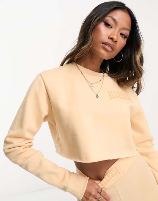 Crop Sweatshirt - Light beige - Ladies