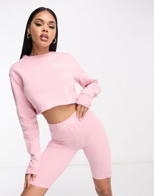 ellesse Canleo crop sweatshirt in light pink - ASOS Price Checker