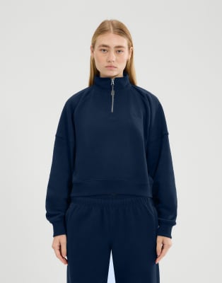 Ellesse Carrera 1/4 Zip Sweatshirt In Blue