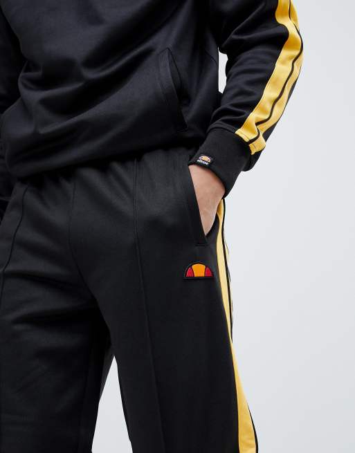 ellesse Cassed Joggers With Side Stripe In Black ASOS