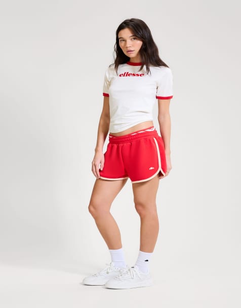ellesse Ceriale shorts in red/off white