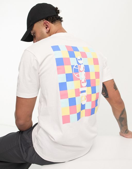 ellesse Chello t-shirt with multi colour back print in white