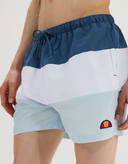 ellesse Cielo swim shorts in blue/white/light blue, 3 of 4
