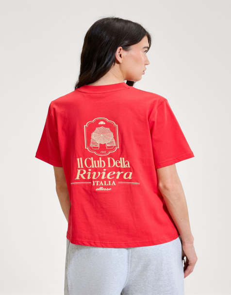 ellesse Citronello tee in red/peach