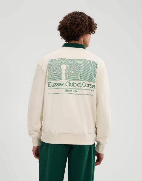 ellesse Club di corsa sweatshirt in off white - view 1