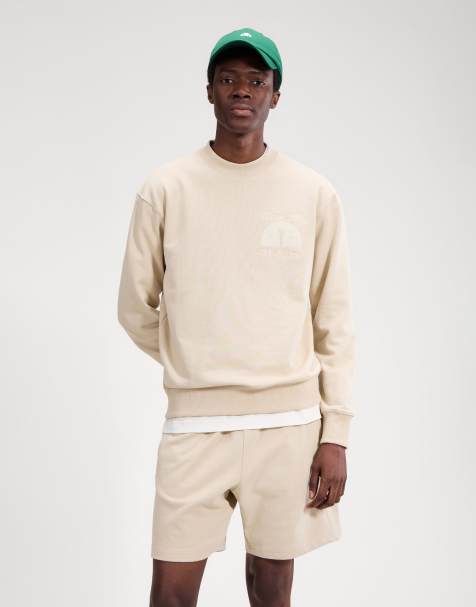 ellesse Club di corsa sweatshirt in stone - view 1