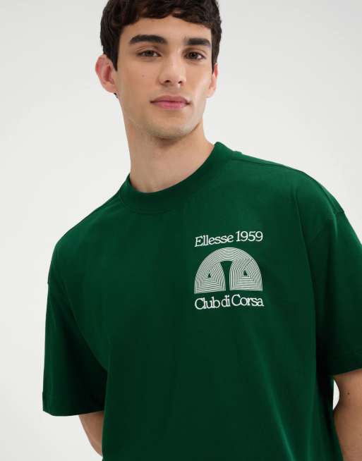 ellesse Club di corsa tee in dark green, 3 of 4
