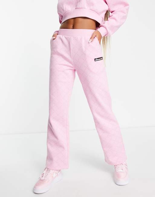 ellesse Coffee Pack monogram joggers with branding in pink ASOS