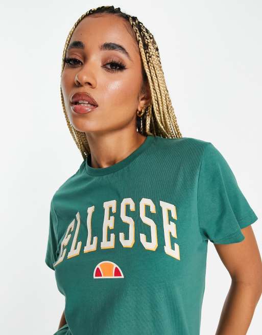 ellesse collegiate t-shirt with logo in green, 4 of 4